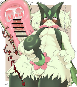 4_fingers anthro balls biped bite biting_lip biting_own_lip blush blush_lines bodily_fluids censor_bar cum cum_in_sex_toy cutaway ejaculation erection eyelashes fingers front_view fur genital_fluids genitals green_body green_fur head_tuft holding_object holding_penetrable_sex_toy holding_sex_toy humanoid_genitalia humanoid_hands humanoid_penis kemono looking_pleasured low-angle_view male male_anthro mask masturbation multicolored_body multicolored_fur navel nude nude_male orgasm orgasm_face penetrable_sex_toy penile penile_masturbation penis penis_in_sex_toy pink_eyes pink_nose pupils self_bite sex_toy simple_background solo sound_effects standing text toying_self tuft two_tone_body two_tone_fur enigma120304 nintendo pokemon felid feline generation_9_pokemon mammal meowscarada pokemon_(species) 2025 censored colored digital_media_(artwork) hi_res japanese_text portrait shaded simple_shading three-quarter_portrait