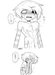 anthro choker fur jewelry male necklace simple_background solo speech_bubble text wet wet_body wet_fur white_background enaic31 hazbin_hotel angel_dust arachnid arthropod demon spider absurd_res hi_res japanese_text monochrome translation_request