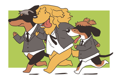accessory alternate_species anthro black_body black_fur black_necktie blonde_hair blue_background bottomless calico_pattern clothed clothing coat commentary_request curly_hair dot_eyes female flowing_hair fluffy fluffy_tail freckles fur furrification green_background grey_clothing grey_coat grey_hair grey_jacket grey_topwear group hair jacket necktie open_clothing open_jacket open_mouth open_topwear partially_clothed pigtails running school_uniform shirt short_hair simple_background simple_eyes small_hands smile snout tail tongue tongue_out topwear topwear_only trio under_shade uniform white_background white_clothing white_shirt white_topwear onikobe_rin girls_und_panzer alisa_(gup) kay_(gup) naomi_(gup) bird_dog canid canine canis dobermann domestic_dog golden_retriever hunting_dog mammal pinscher retriever full-length_portrait portrait