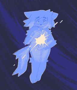 abstract_background anthro atmospheric ball_of_light bodily_fluids crying female floating glowing glowing_ball light smile solo tears tears_of_joy shikaskye canid canine mammal hi_res trans_(lore) trans_woman_(lore)