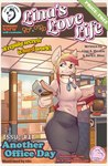 anthro blonde_hair clothing female hair legwear office solo stockings text elie-s_den linahusky canid canine canis domestic_dog husky mammal nordic_sled_dog spitz comic cover cover_art cover_page english_text