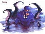 clothed clothing male mask necktie solo suit tentacles water zoroko team_fortress_2 valve spy_(team_fortress_2) tentaspy