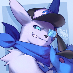 black_nose blue_body blue_fur blue_scarf blue_sclera claws clothing fur hat headgear headwear male multicolored_body multicolored_fur pose scarf scouter smile smirk solo teeth two_tone_body two_tone_fur white_body white_fur abzel nintendo pokemon generation_3_pokemon pokemon_(species) shiny_pokemon zangoose 1:1 2025 digital_media_(artwork) digital_painting_(artwork) painting_(artwork) shaded signature watermark