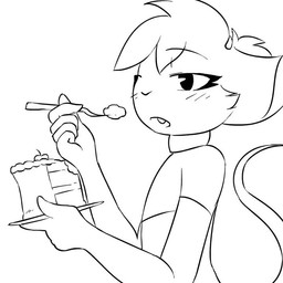 2_tongues 5_fingers anthro bedroom_eyes big_ears blush bodily_fluids cake cheek_tuft clothing crop_top dessert eating eyelashes facial_tuft fangs fingers food hair long_eyelashes long_tongue male multi_tongue narrowed_eyes rat_tail saliva saliva_on_tongue seductive shirt simple_background smile smiling_at_viewer solo tail teeth tentacle_tongue tentacles tongue topwear tuft white_background white_body hajnalski reggie_(whygena) mammal murid murine rat rodent 1:1 animated frame_by_frame monochrome no_sound short_playtime video