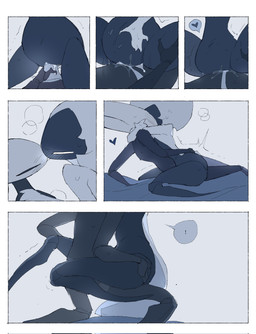anthro bed bedroom bedroom_sex biped black_body black_eyes blush blush_lines bodily_fluids border bottomless bottomless_female bottomless_humanoid breath clothed clothing cowgirl_position detailed_background dildo dildo_in_vagina dildo_insertion duo empty_eyes exclamation_point eye_contact female female/female female_anthro female_humanoid from_front_position furniture genitals heart_symbol holding_partner hug hugging_another humanoid_on_anthro inside kissing looking_at_another looking_at_partner mouthless nude nude_anthro nude_female on_bed on_bottom on_top penetration sex sex_toy sex_toy_in_vagina sex_toy_insertion speech_bubble strapon strapon_in_pussy strapon_sex sweat sweatdrop toying_partner vaginal vaginal_penetration vulva white_body white_border white_eyes white_vulva justdog hollow_knight:_silksong hollow_knight_(franchise) team_cherry hornet_(hollow_knight) lace_(hollow_knight:_silksong) arthropod humanoid 2025 comic digital_drawing_(artwork) digital_media_(artwork) hi_res