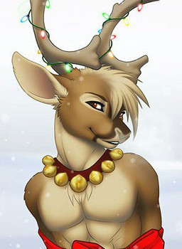 anthro antlers bdsm bell bell_collar bondage bound bow_(feature) bow_ribbon brown_eyes christmas_decorations christmas_lights collar day front_view hair holidays horn inviting lights looking_at_viewer male outside ribbon_bondage ribbons short_hair smile snow solo string_lights submissive submissive_male winter orange04 christmas deer mammal new_world_deer reindeer cropped half-length_portrait low_res portrait
