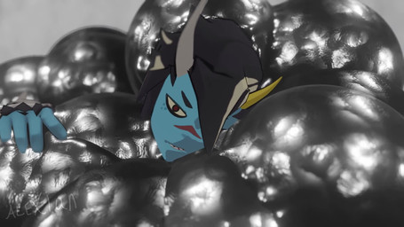 bdsm black_hair blue_body blue_skin bondage bound encasement grunting hair hissing horn inflating inflation kronos_unveiled latex liquid_latex male moan red_eyes slime solo stuck trapped white_hair alexian_(artist) sound_warning epic_games fortnite sulk_(fortnite) demon demon_humanoid humanoid 16:9 2026 3d_(artwork) 3d_animation animated blender_(artwork) blender_eevee_(artwork) digital_media_(artwork) hi_res short_playtime sound video widescreen