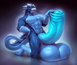 abs anthro balls big_balls big_penis blue_body blue_scales erection foreskin foreskin_play foreskin_pull genitals glowing hair horn huge_balls huge_penis humanoid_genitalia humanoid_penis hyper hyper_balls hyper_genitalia hyper_penis male muscular muscular_anthro muscular_male nude pecs penis scales solo tail white_hair yumelle mythology nighdruth_(character) dragon mythological_creature mythological_scalie scalie hi_res