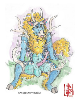 anthro antlers aroused balls cloven_hooves erection genitals hooves horn male mane mascot penis pose scales solo watercolor_sketch fennec_(artist) mythology cervine deer dragon equid equine hybrid kirin mammal mythological_creature mythological_scalie scalie pinup traditional_media_(artwork)