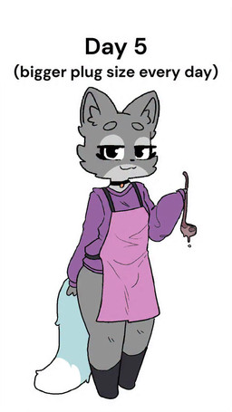 anthro apron belly bellybulge beverage black_choker black_eyes black_jewelry black_necklace black_text blue_tail blush blushlines bodily_fluids bottomless bulge buttplug buttplug_tail cheek_tuft choker circle_eyebrows closed_smile clothed clothing container cup dialogue dipstick_tail drinking_glass drinking_straw drooling eyebrows facial_tuft fake_tail femboy fur genital_fluids glass glass_container glass_cup grey_body grey_fur grey_inner_ear_fluff holding_buttplug holding_object holding_sex_toy inner_ear_fluff jewelry kitchen_utensils ladle looking_at_object looking_at_viewer male markings mouth_closed music narrowed_eyes navel necklace open_mouth pink_apron pink_clothing plug_(sex_toy) precum precum_through_clothing purple_clothing purple_sweater purple_text purple_topwear saliva serving_tray sex_toy simple_background smile solo steam sweat sweater tail tail_markings text tools topwear tuft wet wet_clothing white_background rawr_beef domestic_cat felid feline felis mammal 2025 9:16 animated hi_res long_playtime sound video