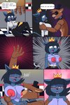 anthro assisted_exposure breastfeeding breastmilk breasts clothed clothing crown dialogue duo female fully_clothed_to_topless headgear male male/female panicking questionable_consent scared suckling topless torn_clothing toonsxxx five_nights_at_freddy's scottgames freddy_(fnaf) bear domestic_cat felid feline felis mammal absurd_res comic hi_res