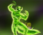 abs anthro areola barazoku barrel biceps bulge claws clothed clothing fangs fur glowing glowing_eyes green_background green_body green_fur green_tail green_tongue hazard_symbol hook hook_hand jockstrap long_tail male manly mostly_nude muscular muscular_anthro muscular_male nipples open_mouth pawpads paws pecs pirate radiation_symbol radioactive radioactive_body radioactive_fur radioactive_tail radioactive_tongue radioactive_waste raised_arm scar sharp_teeth simple_background solo standing symbol tail teeth thick_thighs tongue triceps underwear white_eyes inkart_flow five_nights_at_freddy's five_nights_at_freddy's_ar scottgames foxy_(fnaf) radioactive_foxy_(fnaf) canid canine fox mammal 2020 green_theme hi_res