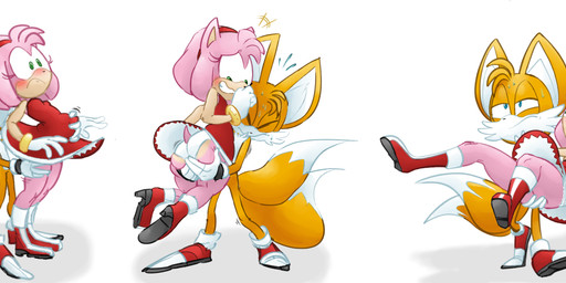 2_tails accessory anthro bedroom_eyes belly belly_grab belly_squeeze belly_squish blue_eyes blush bodily_fluids breasts bridal_carry butt butt_grab butt_squish carrying_another carrying_partner clothed clothing dress duo embarrassed eyelashes female footwear frilly frilly_clothing frilly_panties frilly_underwear frown fur gloves green_eyes groping_from_behind hair_accessory hairband hand_on_butt handwear holding_butt larger_female leg_grab lifting_partner male male/female minidress multi_tail narrowed_eyes open_frown open_mouth orange_body orange_fur panties pink_body red_clothing red_dress scared seductive shocked shoes short_tail shy simple_background size_difference slightly_chubby slightly_chubby_anthro slightly_chubby_female small_breasts smaller_male smile squish struggling sweat sweatdrop tail thigh_grab underwear upskirt walking weight_difference white_background white_clothing white_panties white_underwear wide_eyed nightmarebros third-party_edit ultrahand sega sonic_the_hedgehog_(series) amy_rose miles_prower canid canine eulipotyphlan fox hedgehog mammal 2023 absurd_res color_edit colored hi_res multiple_images