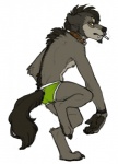 briefs canine cigarette collar cubi facial_piercing looking_at_viewer looking_back male mammal nose_piercing piercing smoking solo topless underwear were werewolf
Rating: Safe
Score: 7
User: confused
Date: March 15, 2013