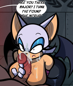 anthro anthro_focus balls big_breasts bodily_fluids breasts clothed clothing cum cum_on_face duo ejaculation erection female female_anthro female_focus fur genital_fluids genitals handjob humanoid_genitalia humanoid_penis latex latex_clothing male male/female male_human penile penis saliva saliva_on_penis sex shortstack solo_focus tail text tongue yellowcyann sega sonic_the_hedgehog_(series) rouge_the_bat bat human humanoid mammal digital_media_(artwork) english_text hi_res