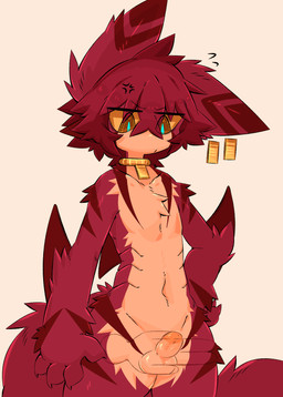 annoyed anthro anthro_focus balls blue_pupils bodily_fluids brown_eyes chest_tuft cross-popping_vein duo erection fur genitals gills glans hair humanoid_genitalia humanoid_penis looking_down male male_focus orange_glans penis pupils red_body red_fur red_hair small_balls small_penis solo_focus sweat sweatdrop tan_balls tan_body tan_fur tan_penis tuft wide_hips yellow_sclera gaogomon meccha_chameleon gaogomon_(oc) aquatic fish furred_shark shark absurd_res hi_res
