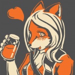 anthro container female heart_symbol jar jarate solo narane team_fortress_2 valve sniper_(team_fortress_2) canid canine fox mammal 1:1 low_res