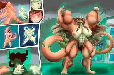 anthro big_muscles duo female fusion growth huge_muscles hyper hyper_muscles muscle_growth muscular muscular_anthro muscular_female muscular_thighs marunishkek cavemanon_studios goodbye_volcano_high ko_op_(game_developer) snoot_game rosa_(gvh) stella_(gvh_beta) ankylosaurian aquilops ceratopsian dinosaur marginocephalian ornithischian prehistoric_species reptile scalie stegosaurian thyreophoran absurd_res comic hi_res