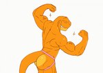 4_ears anthro back_muscles bubble_butt butt clothed clothing countershading exposed_butt eyes_closed flexing grin jockstrap male multi_ear muscular muscular_male orange_body pose simple_background smile solo sparkles teeth underwear underwear_only white_background spoongod final_fantasy square_enix locke_(spoongod) bangaa