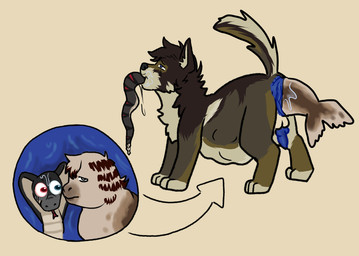 anal anal_vore blue_insides female feral group male trio vore rakkurakun aquatic canid canine canis cobra mammal pinniped reptile scalie seal snake wolf absurd_res hi_res