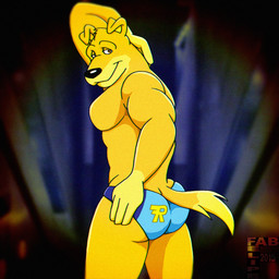 abs anthro biceps big_muscles black_nose brown_eyes butt clothed clothing fur looking_at_viewer male muscular muscular_anthro muscular_male pecs pose solo speedo swimwear teasing topless yellow_body yellow_fur fabfelipe road_rovers hunter_(road_rovers) bird_dog canid canine canis domestic_dog golden_retriever hunting_dog mammal retriever 1:1 2015 hi_res