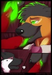 anthro bioluminescence boss canid canine canis clothed clothing comic digital_media_(artwork) domestic_dog duo english_text erection fellatio fur genitals glowing glowing_eyes glowing_tongue green_eyes licking lol_comments male male/male male_penetrated male_penetrating male_penetrating_male mammal office oral oral_penetration penetration penile penis penis_lick red_eyes sex text tongue tongue_out unprofessional_behavior zambuka zombie_(character)
