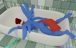 amputee anthro bathtub butt christmas_clothing christmas_headwear clothing cutie_mark detachable detachable_limbs disability feet female hat hat_only headgear headgear_only headwear headwear_only holidays hungover lying mostly_nude nude on_front passing_out santa_hat solo spread_wings tail wings kamimation christmas hasbro my_little_pony mythology equid equine mammal mythological_creature mythological_equine pegasus 3d_(artwork) alternate_version_at_source blender_(artwork) digital_media_(artwork) hi_res watermark