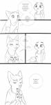 2016 absurd_res anthro canid canine claws clothing comic dialogue digital_media_(artwork) disney duo english_text female fox fur hair hi_res inter_schminter judy_hopps lagomorph leporid long_ears male mammal monochrome nick_wilde rabbit red_fox simple_background sitting size_difference speech_bubble spintherella standing text true_fox white_background zootopia
