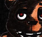 black_background creepy looking_at_viewer machine red_eyes shadow simple_background solo johndarwinencarnado five_nights_at_freddy's scottgames freddy_(fnaf) animatronic bear mammal robot hi_res