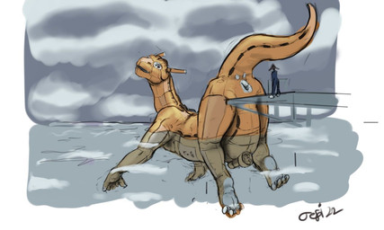 anthro anus butt cloud duo extreme_size_difference feet feral gaping gaping_anus genitals hand_symbol horn imminent_anal_vore imminent_vore inflatable intuitive_design long_tail looking_at_another looking_back macro male male_feral micro micro_anthro nude nude_male orange_body outside overcast penis perineum presenting presenting_hindquarters propeller public public_nudity puffy_anus raised_tail sea size_difference sky standing swimming tail unusual_anatomy unusual_genitalia unusual_penis water white_anus jeri_kleinlowe mythology ambiguous_species animate_inanimate dragon living_inflatable mythological_creature mythological_scalie scalie 2022 5:3 colored dated guide_lines signature