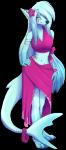 4_toes 5_fingers anthro barefoot biped black_nose blue_eyes blue_hair breasts clothed clothing feet female fin fingers hair medium_breasts simple_background solo toes topwear transparent_background silvermoonfox canid canine hybrid mammal marine 2019 alpha_channel digital_media_(artwork)