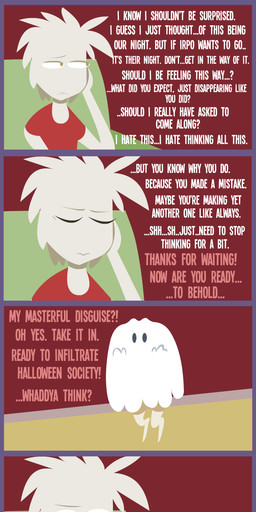 clothing costume furniture holidays sofa text shane_frost halloween irpo_(shane_frost) demon ghost human imp mammal monster spirit 2019 absurd_res comic english_text hi_res long_image tall_image