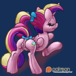 accessory adolescent animal_genitalia animal_vulva anus bow_(feature) bow_accessory bow_ribbon butt equine_genitalia equine_vulva female feral furgonomics genitals high-angle_view horn looking_at_viewer nipples presenting presenting_anus presenting_hindquarters presenting_vulva ribbons solo tail tail_accessory tail_bow tail_ribbon teats vulva wings young young_female young_feral smudge_proof friendship_is_magic hasbro my_little_pony mythology princess_cadance_(mlp) equid equine mammal mythological_creature mythological_equine winged_unicorn 1:1 alpha_channel hi_res sketch
