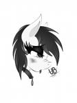 anthro blush female open_mouth solo tongue lotusshade hasbro my_little_pony fan_character 3:4 hi_res monochrome