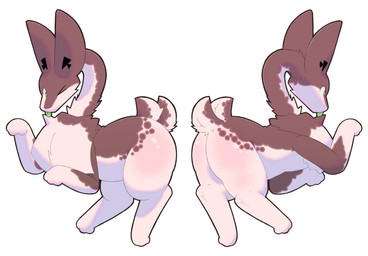 2_tails antlers blush brown_body brown_fur butt cute_pose feral fur green_eyes green_tongue horn long_neck looking_at_viewer male markings multi_tail multiple_poses neck_tuft one_eye_closed pose slight_blush solo tail tail_markings tongue tuft white_body white_fur wink winking_at_viewer jazzedsketch iranian_mythology middle_eastern_mythology mythology jas_(jazzedsketch) felid hybrid lagomorph mammal manticore digital_drawing_(artwork) digital_media_(artwork)