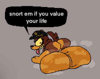 anthro balls big_balls butt dialogue freckled_butt freckles genitals gynomorph huge_balls hyper hyper_balls hyper_genitalia intersex musk solo text threatening tongue tongue_out crazymazies bonbon_(crazymazies) canid canine canis dachshund domestic_dog hunting_dog mammal english_text hi_res