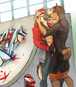 animal_genitalia animal_penis anthro backwards_baseball_cap backwards_hat baseball_cap bottomless butt canine_genitalia canine_penis clothed clothing duo eyes_closed fingerless_gloves frottage genitals gloves half-pipe handwear hat headgear headwear jacket male male/male mostly_nude outside outside_sex penile penis penises_touching sex skateboard standing topwear vehicle hinar_miler axis_(axisdenied) roman_(arbor_fox) canid canine canis dobermann domestic_dog mammal pinscher 2018 hi_res