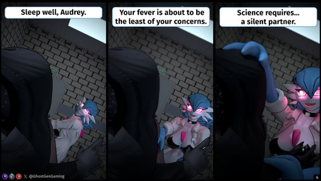 abs anesthesia anthro athletic big_breasts black_hair blush bodily_fluids bottomwear bra breasts choker clothed clothing coat crazy_eyes dialogue drugged drugs duo eyewear female forced fur gardevoirite glasses glowing glowing_eyes hair hand_holding hand_on_breast hand_on_chest heart_eyes heart_symbol holding_breast hospital insane jewelry lab_coat long_hair looking_at_viewer lustful_eyes lustful_gaze medical medical_malpractice medical_play medium_hair mega_stone mega_stone_collar mega_stone_necklace necklace open_mouth pink_eyes questionable_consent red_eyes sedated small_waist speech_bubble substance_intoxication sweat sweatdrop sweaty_breasts text topwear underwear unprofessional_behavior white_body wide_hips ghostgengaming samzan_(modeler) mythology nintendo pokemon audrey_(nastyman) dr._voir canid canid_demon canine demon gardevoir generation_3_pokemon hellhound humanoid mammal mythological_canine mythological_creature pokemon_(species) 16:9 3d_(artwork) 4k absurd_res blender_(artwork) comic digital_media_(artwork) english_text hi_res widescreen