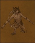 anthro border front_view male nude scar solo tail albinea lovar mammal sergal 2011