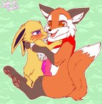 blush duo erection feral frottage fur genitals holding_up_other_character knot knotted_penis male male/male penile penis sex sitting size_difference smile jolteontravis nintendo pokemon siwilli travis_(jolteontravis) canid canine eevee eeveelution fox generation_1_pokemon jolteon mammal pokemon_(species) hi_res