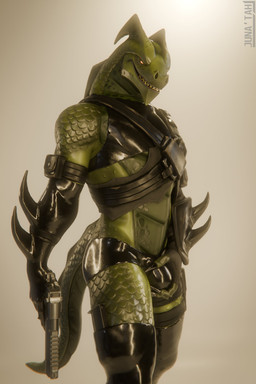 5_claws 5_fingers anthro arm_pouch arm_warmers armband armwear athletic athletic_anthro athletic_male belt belt_pouch biped black_armband black_armwear black_clothing black_gloves black_halter_top black_handwear black_topwear bottomwear boxer_briefs bulge bulge_fondling claws clothed clothing empty_eyes finger_claws fingerless_gloves fingers fondling front_view gloves green_body green_scales green_tail grin grinning_at_viewer gun halter_top hand_on_bulge handgun handwear holding_bulge holding_gun holding_handgun holding_object holding_pistol holding_ranged_weapon holding_weapon latex latex_arm_warmers latex_armwear latex_bottomwear latex_clothing latex_handwear latex_legwear latex_thigh_highs latex_topwear latex_underwear leather leather_strap leg_pouch legband legwear looking_at_viewer magazine_(gun) male markings multicolored_body muscular muscular_anthro muscular_male narrowed_eyes open_mouth open_smile orange_eyes pistol ranged_weapon scales self_fondle sharp_teeth shuriken simple_background smile smiling_at_viewer solo spikes spikes_(anatomy) spots spotted_body spotted_scales standing straps tail tail_ridge teeth thick_thighs thigh_highs thigh_pouch topwear torn_clothing torn_topwear underwear weapon white_background junatah epic_games fortnite mythology hybrid_(fortnite) dragon human lizard mammal mythological_creature mythological_scalie reptile scalie wingless_dragon 2026 2:3 3d_(artwork) absurd_res blender_(artwork) digital_media_(artwork) hi_res portrait three-quarter_portrait watermark