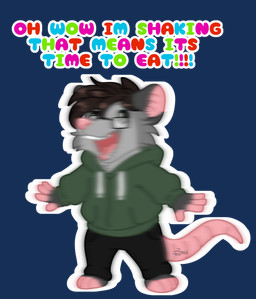 anthro blurred_character bottomwear brown_hair chibi clothing exclamation_point eyewear fur glasses grey_body grey_fur grey_markings hair hoodie male markings pants paws shaking simple_background smile solo star sticker sweatpants text the_truth topwear transparent_background conditional_dnp zer0rebel4 discord_(app) telegram american_opossum mammal marsupial virginia_opossum absurd_res alpha_channel english_text flat_colors hi_res meme trans_(lore) trans_man_(lore)