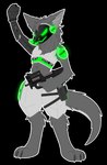 alpha_channel anthro barefoot biped border c.a.m. canid canine canis claws cybernetic_arm cybernetic_hand cybernetic_limb cybernetics digital_drawing_(artwork) digital_media_(artwork) digitigrade feet fingers fist flat_colors fluffy fluffy_ears fluffy_tail fur glowing glowing_body glowing_eyes green_body green_eyes grey_body grey_fur gun hair handgun holding_object holding_ranged_weapon holding_weapon jackal kytcrafts machine male mammal metal metallic_body military neck_tuft p90 pistol_holster prosthetic prosthetic_arm prosthetic_hand prosthetic_limb protogen protogen_armor protogen_face protogen_visor protogenized raised_arm raised_fist ranged_weapon revolver robotic robotic_arm robotic_hand robotic_limb screen screen_face simple_background smile solo special_forces standing submachine_gun tail toe_claws toes transparent_background transparent_border tuft weapon yuri_chacal