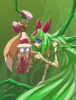 ambiguous_gender anthro bottomwear clothing duo gloves handwear looking_at_another male plant poking scarf shorts tentacles upside_down vine_tentacles bigdad sega sonic_the_hedgehog_(series) sonic_x cosmo_the_seedrian miles_prower miles_prowr_(bigdad) canid canine elemental_creature flora_fauna fox mammal seedrian hi_res