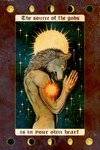 blackletter humanoid_hands lowered_head lunar_cycle male moon nude praying solo sun symbolism text maquenda canid canine canis humanoid mammal wolf english_text hi_res