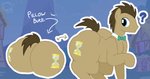 big_butt blue_eyes bottom_heavy bow_tie brown_hair butt butt_focus curvy_figure cutie_mark feral fur hair huge_butt huge_thighs hyper hyper_butt male question_mark solo tan_body tan_fur thick_thighs voluptuous voluptuous_male what_has_science_done why wide_hipped_male wide_hips cyanu friendship_is_magic hasbro my_little_pony doctor_whooves_(mlp) earth_pony equid equine horse mammal pony 2020