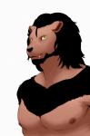 chest_tuft facial_hair looking_at_viewer male muscular muscular_male pecs scar simple_background solo tuft 9x9 final_fantasy final_fantasy_xiv square_enix felid feline hrothgar mammal hi_res