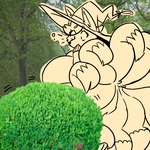 1:1 anthro big_breasts breasts confusion female generation_1_pokemon ninetales nintendo plant pokemon pokemon_(species) shrub sixth_quadratus solo thick_thighs