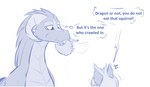 anthro dialogue feral group horn tail text thought_bubble trio vore infinitedge mythology twokinds karen_taverndatter madam_reni_(twokinds) mrs._nibbly dragon mammal mythological_creature mythological_scalie rodent scalie sciurid tree_squirrel blue_and_white digital_media_(artwork) english_text monochrome