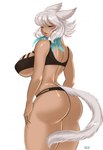 big_breasts breasts butt clothed clothing female fur grey_body grey_fur simple_background solo thong underwear white_background luvon final_fantasy final_fantasy_xiv final_fantasy_xiv_(legacy) square_enix y'shtola_rhul animal_humanoid cat_humanoid felid felid_humanoid feline feline_humanoid humanoid mammal mammal_humanoid miqo'te hi_res